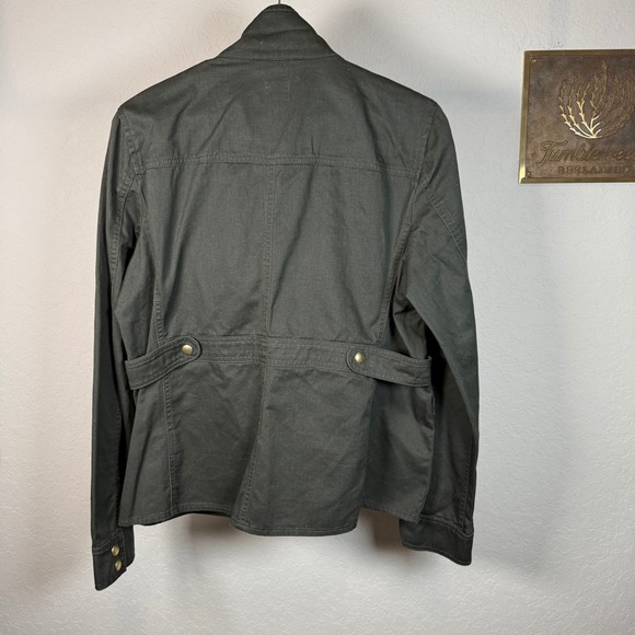 J. Crew Utility Jacket Olive Green Button Front Four Pocket Women Size L - Picture 8 of 10